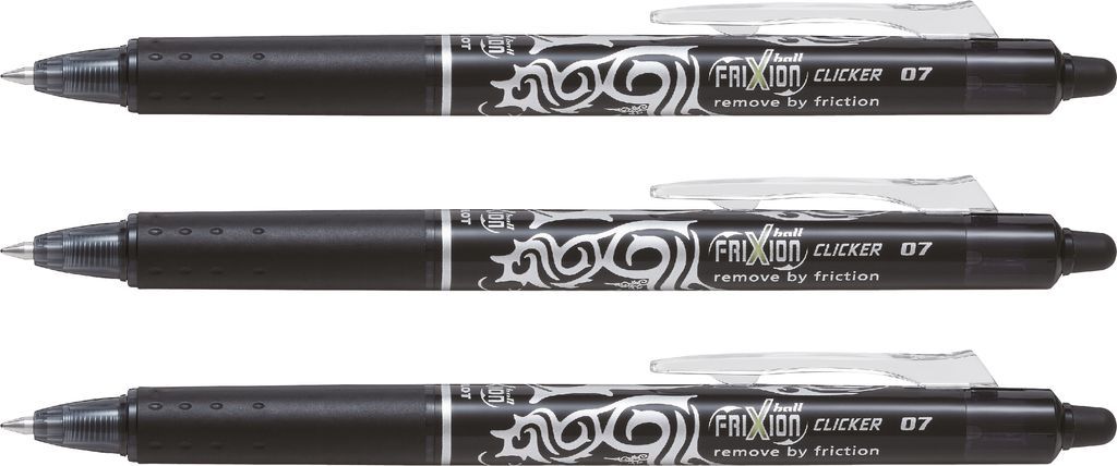 Pilot Frixion Clicker Black Set 0.7mm 3-pack