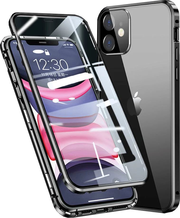MAULUND iPhone 11 360⁰ Magnetisk Cover m. Glas Bagside & Forside Sort