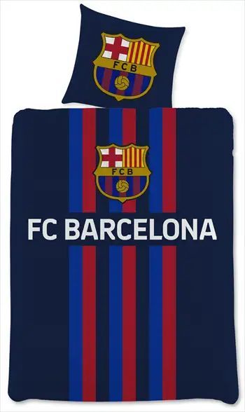 FC Barcelona sengetøj - 100% bomuld - Børnesengetøj 140x200 cm - Fodbold sengetøj