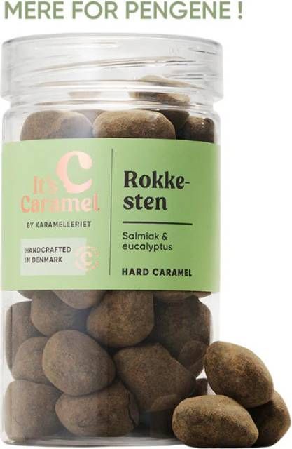 ROKKESTEN 195g - Hård salmiak/eucalyptus karamel