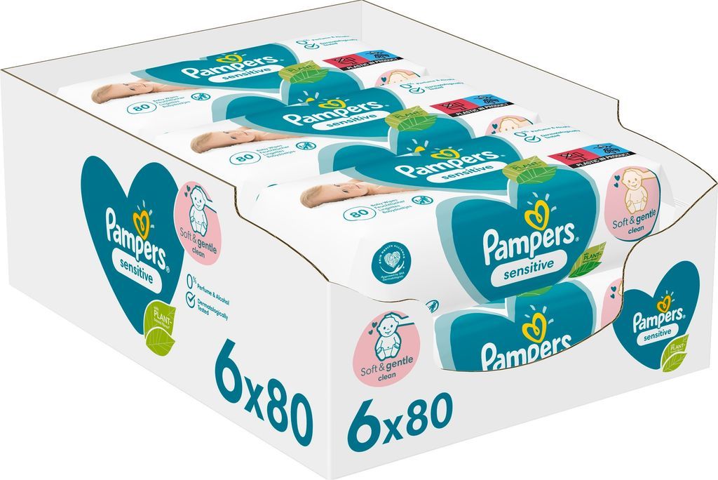 Pampers Sensitive Våtservetter 6-pack Storpack