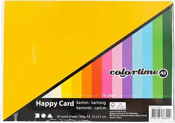 Colortime Karton Forår A5 180g 60 ark