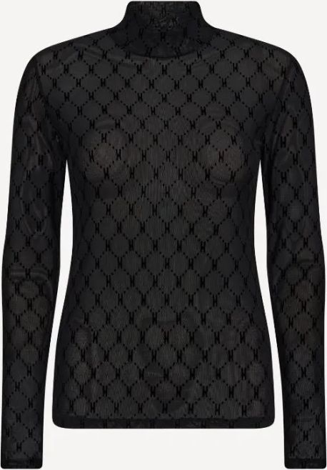 HYPE THE DETAiL mesh turtle neck - Black