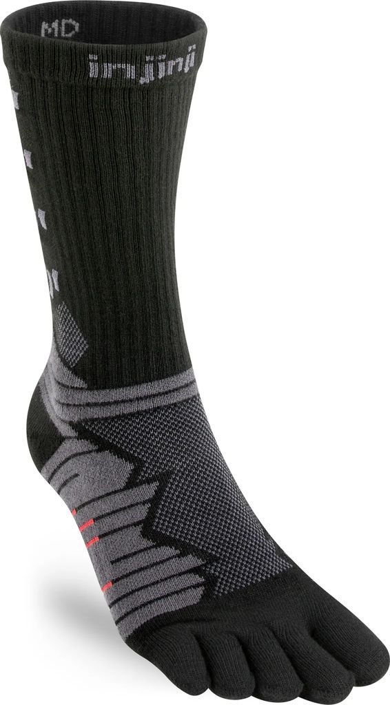 injinji Ultra Run Crew Socks Unisex - Obsidian