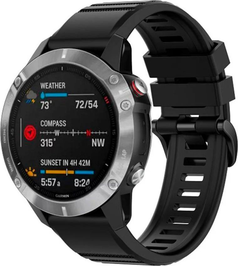 Fixed Universal Garmin 22mm Silikone Rem m. QuickFit - Sort