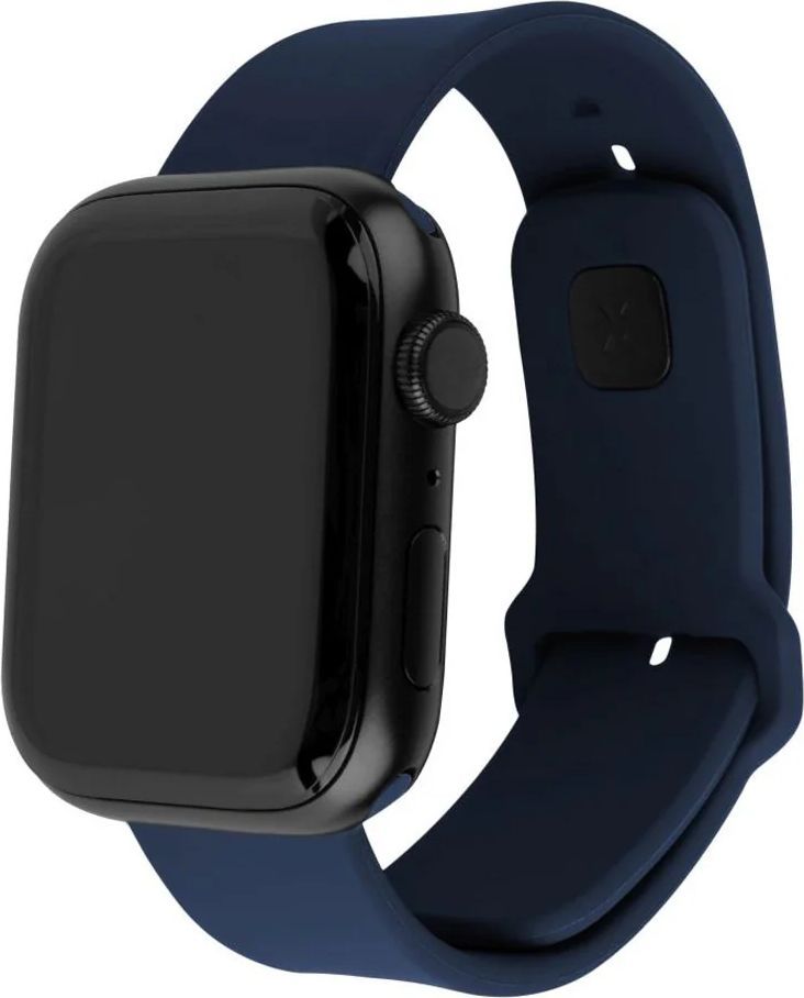 apple watch (42/44/se/45/46mm) fixed sporty silikone rem sæt - sort