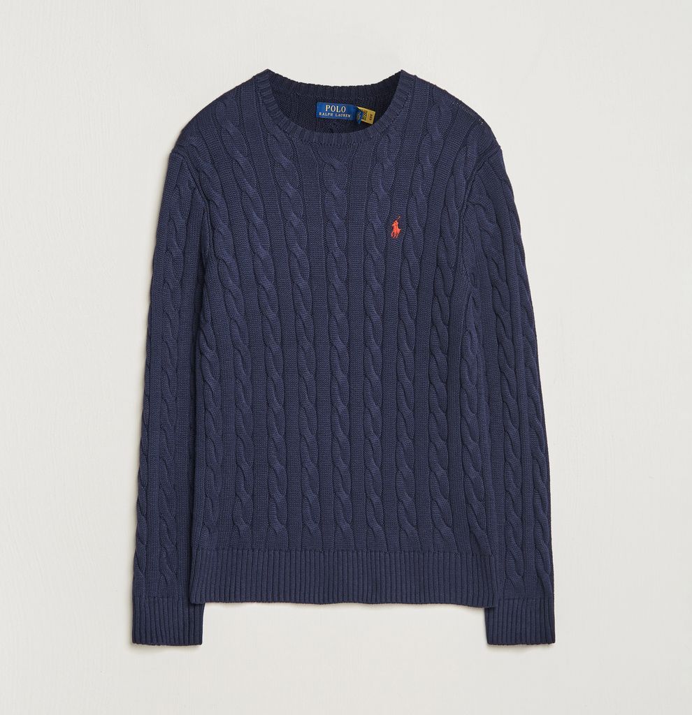 polo ralph lauren cotton cable pullover white