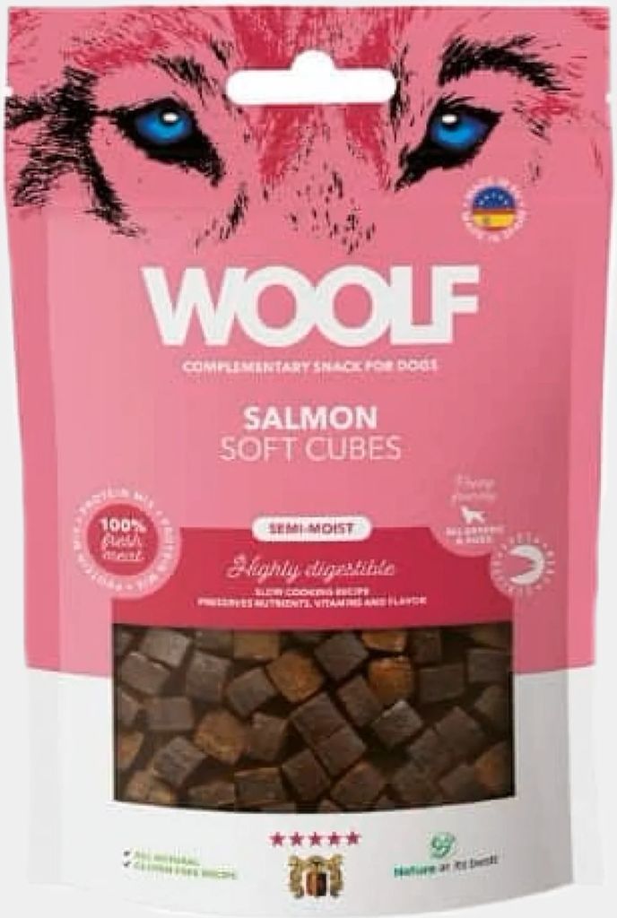 woolf soft cubes salmon, 100 g