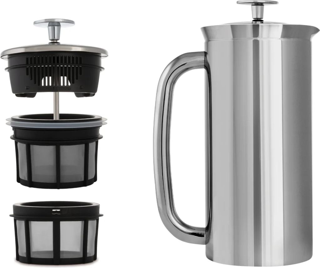 kaffebrygger med stempel espro p7 530 ml poleret stål