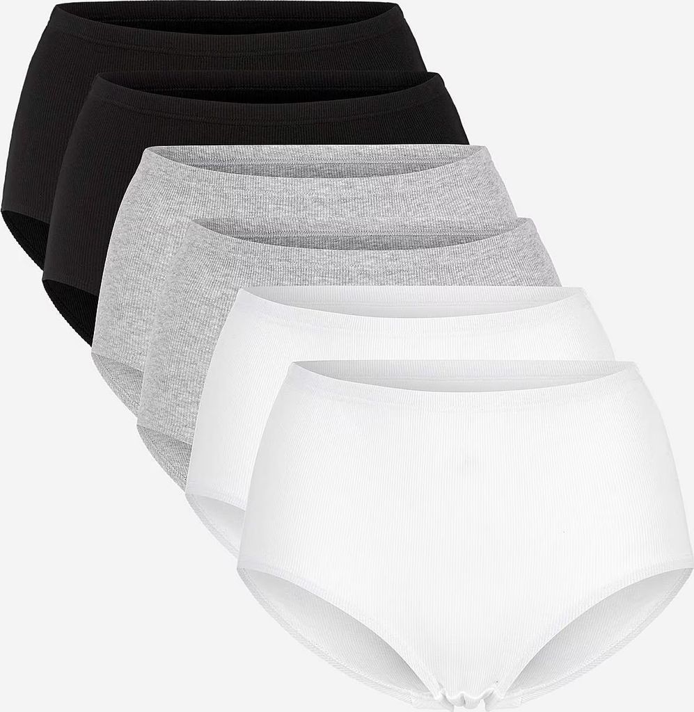 Ribbet trusse i bomuld 6-pack