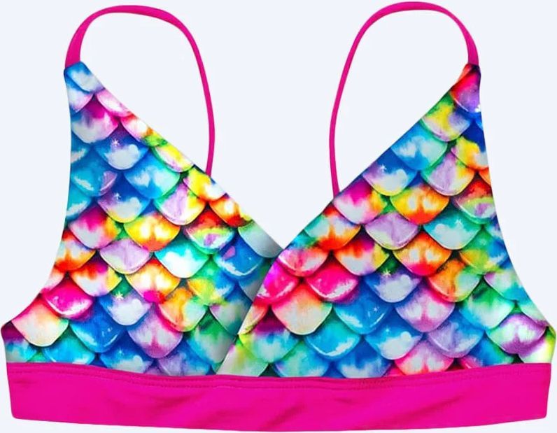 Fin Fun havfrue bikini top til piger uden flæser - Rainbow Reef