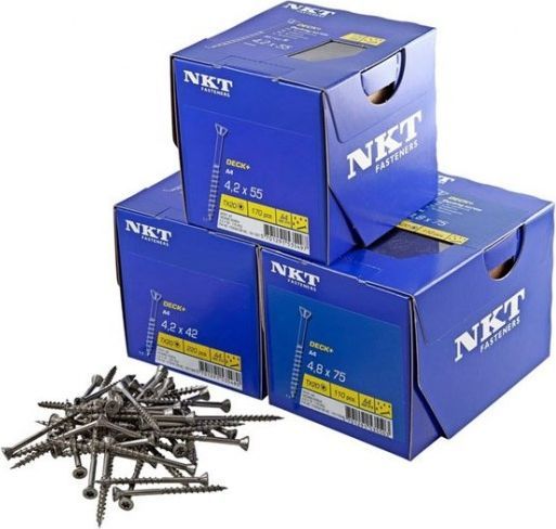nkt terrasseskrue rustfri 4,8x75mm 110stk/pk a4 tx 20 153550