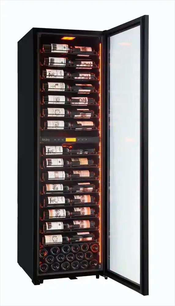 Pevino MS Noble 152 flasker - Metalhylder -  2 zoner - Sort