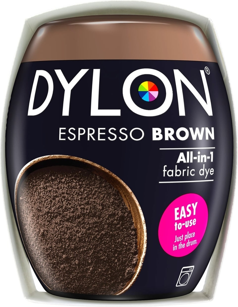 dylon, tekstilfarve, espresso brown, 350 g
