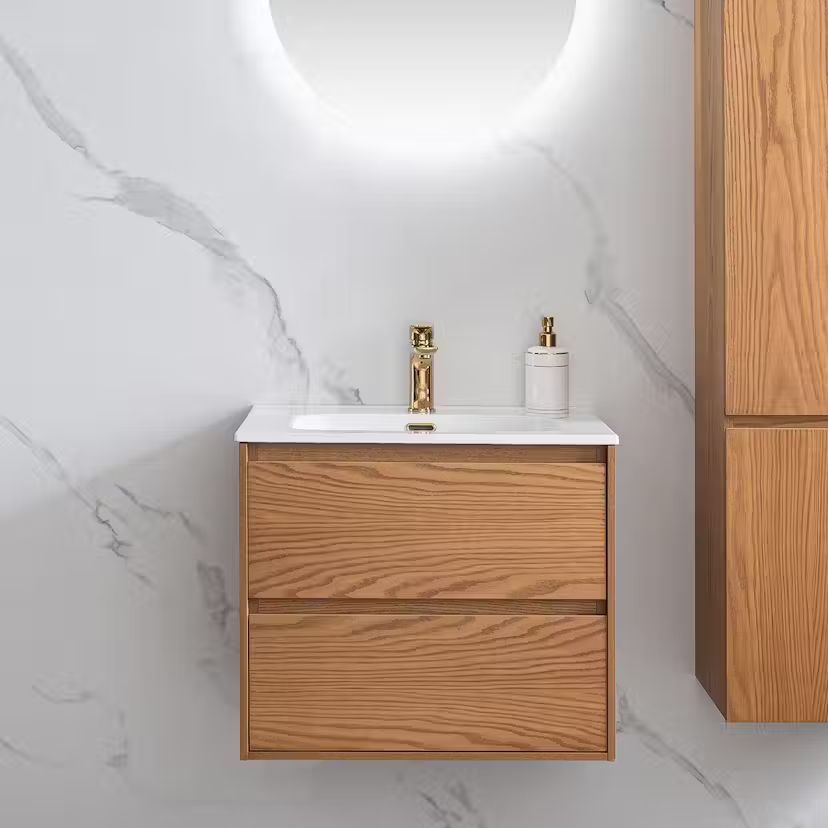 Bathlife Lättsam Natur vaskeskab eg med porcelænsvask