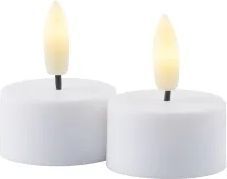 sirius sille genopladeligt fyrfadslys hvid - ø 4 cm - h 2,2 cm - 2 stk