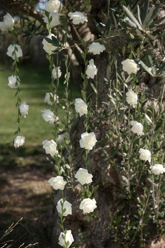 Santex Girlang med vita rosor 120 cm