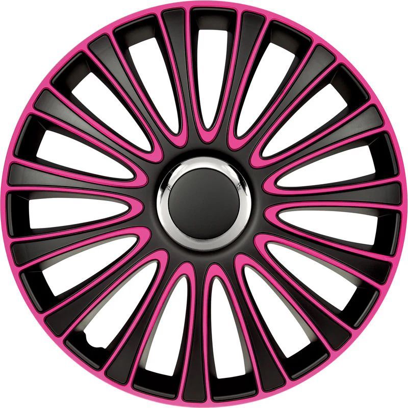 AutoStyle, Hjulkapsler, 4stk, LeMans 14-tommer black/pink