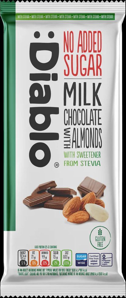 diablo milk chocolate almonds uden tilsat sukker
