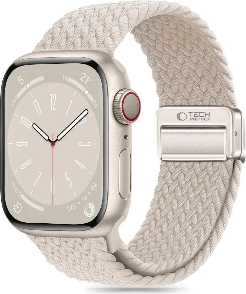 apple watch (38/40/se/41/42mm) tech-protect nylon rem - beige