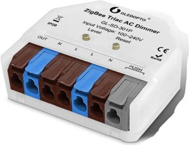 Gledopto Pro Zigbee innebygd dimmer Hue-kompatibel, push-dim, LED-dimmer, 400W, 230V