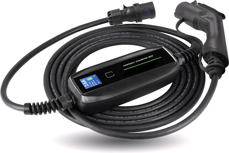 lader til elbil type 2 til cee 16a lcd