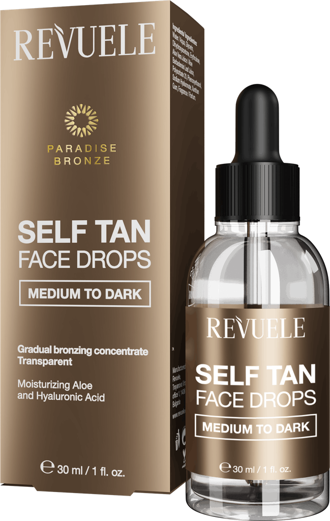Revuele Self Tan Face Drops Medium To Dark 30 ml