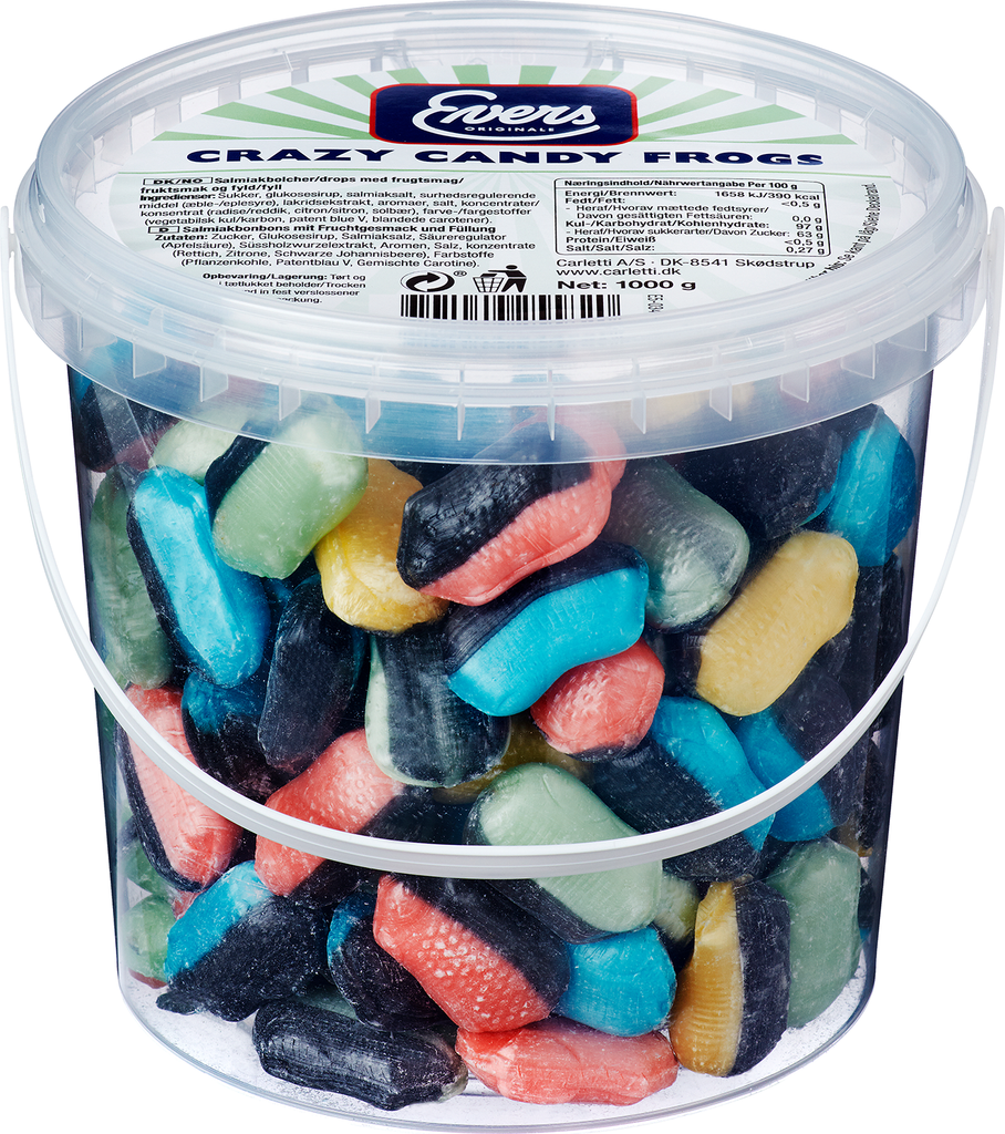 Evers Evers Crazy Candy Frogs 1000 g 1000g 1pak