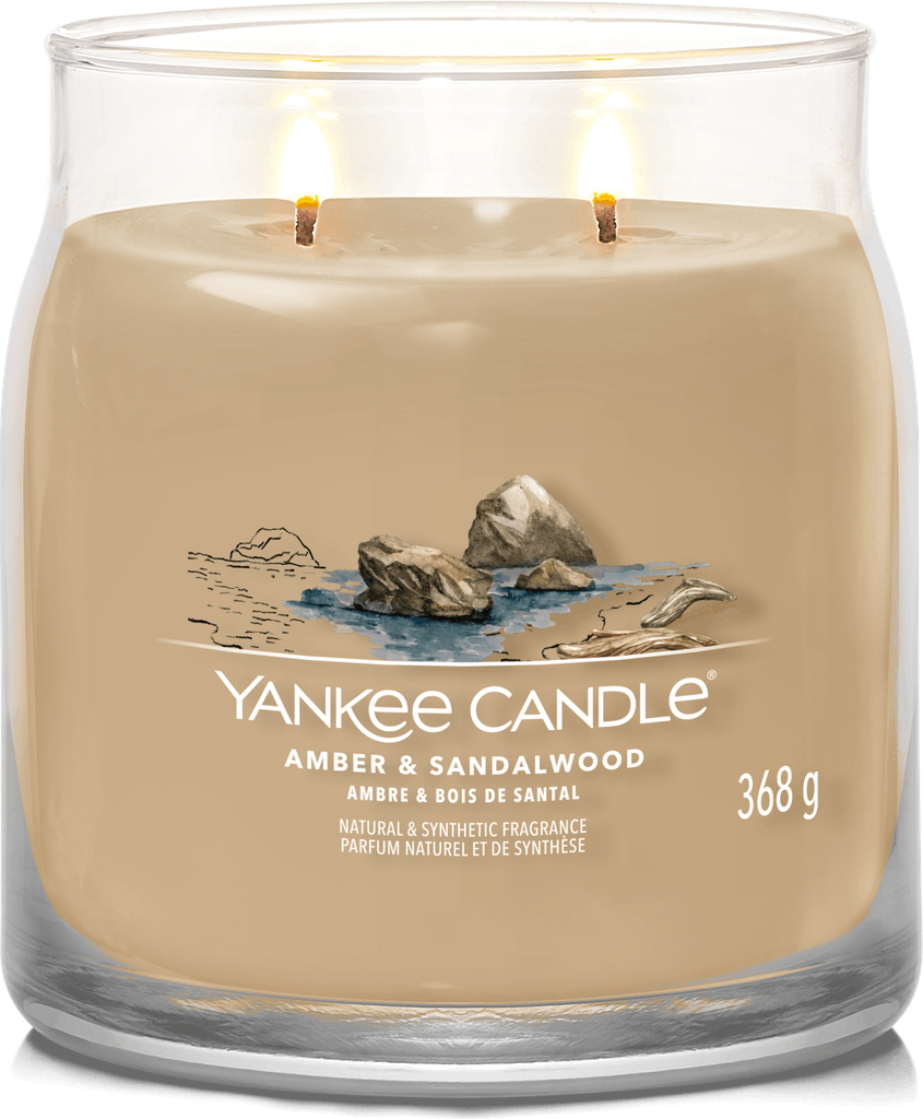 Yankee Candle Signature Jar Medium Jar Amber & Sandalwood 368g Scented Candle
