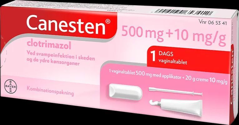 køb canesten vaginaltabletter + creme - 1 stk + 20 g.