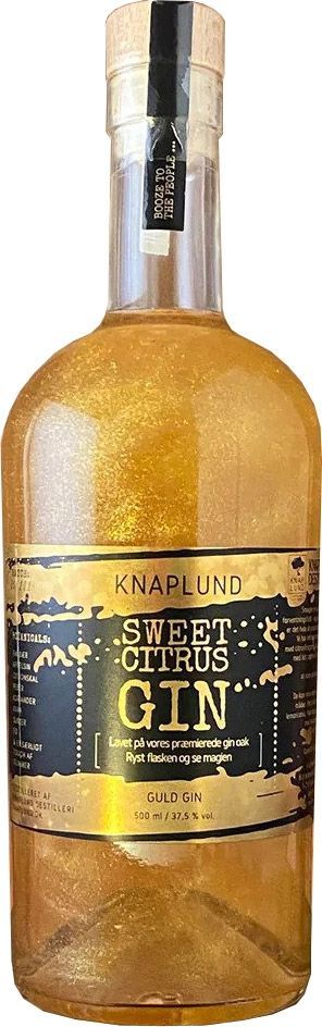 knaplund sweet citrus gin m/guldglimmer ginlikør 50 cl 37,5%