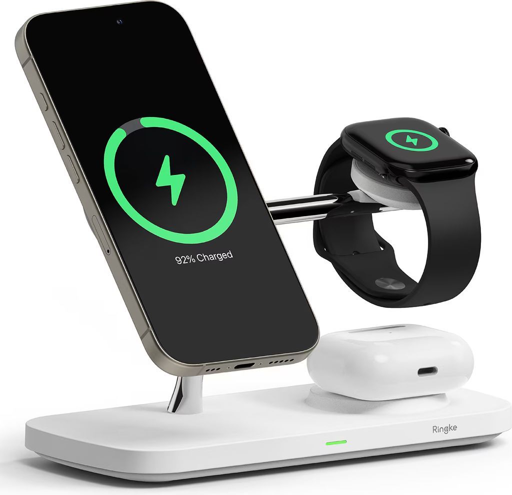 qi2 magsafe 3-in-1 laddningsstation, vit