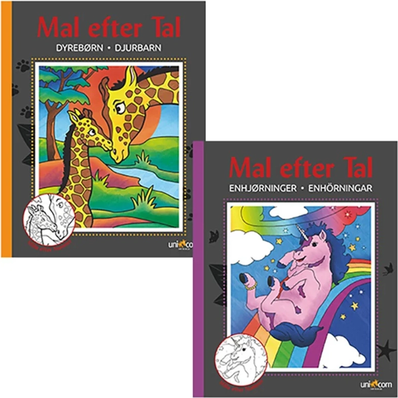 Unicorn Paint by Number Coloring Books Unicorns & Dear Animal Babies 2pcs