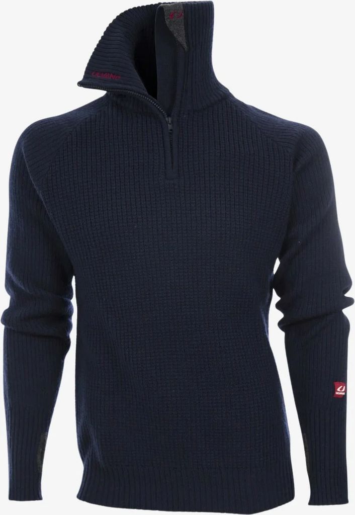 uld sweater – ulvang rav zip – 100% uld – blå