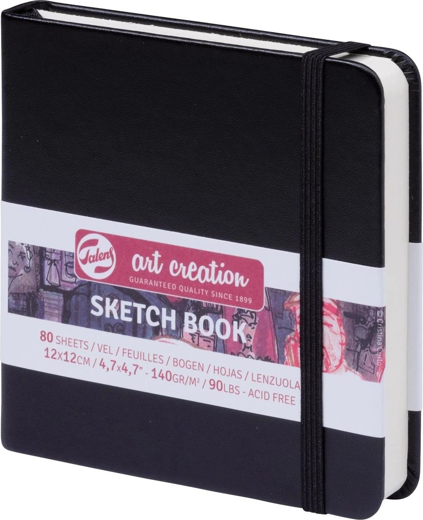 Talens Art Creation Sketchbook Black 12x12cm 140g 80 sheets