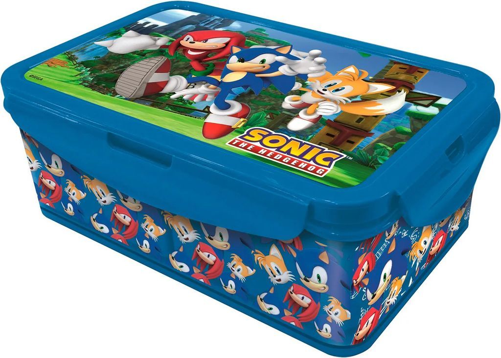 Stor Sonic The Hedgehog Madkasse Med Udtagelige Rum 21x13cm