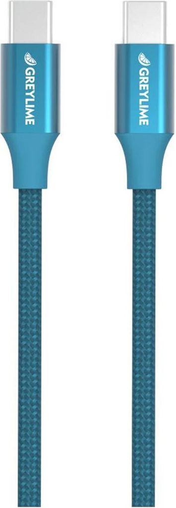 GreyLime Braided USB-C til USB-C 60W Kabel Blå 2 m