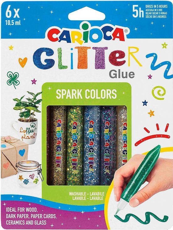 carioca glitterlim - 6 stk - multifarvet