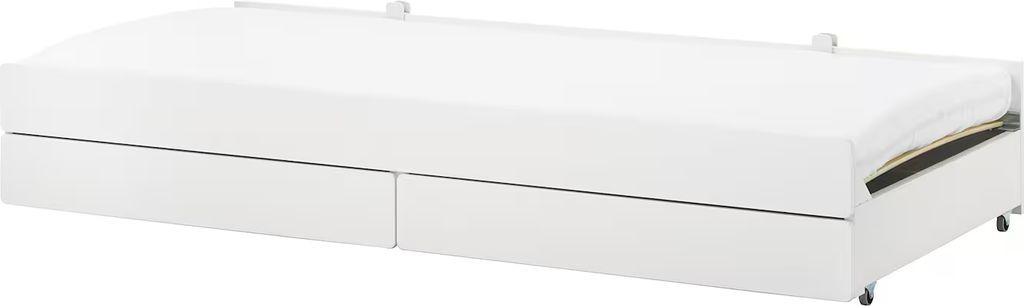 släkt undersäng med förvaring, vit, 90x200 cm