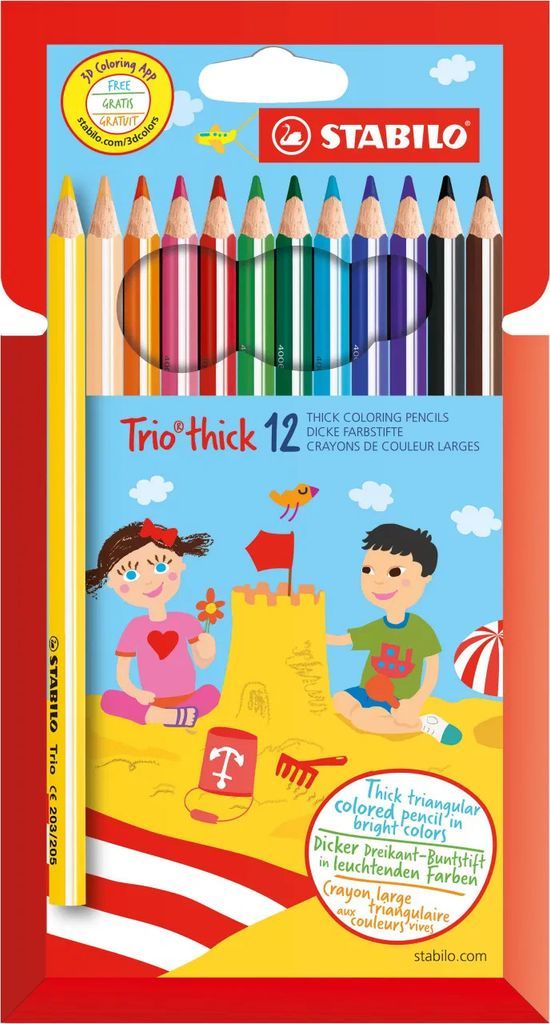 Stabilo Trio Thick Farveblyanter - 12 Farver