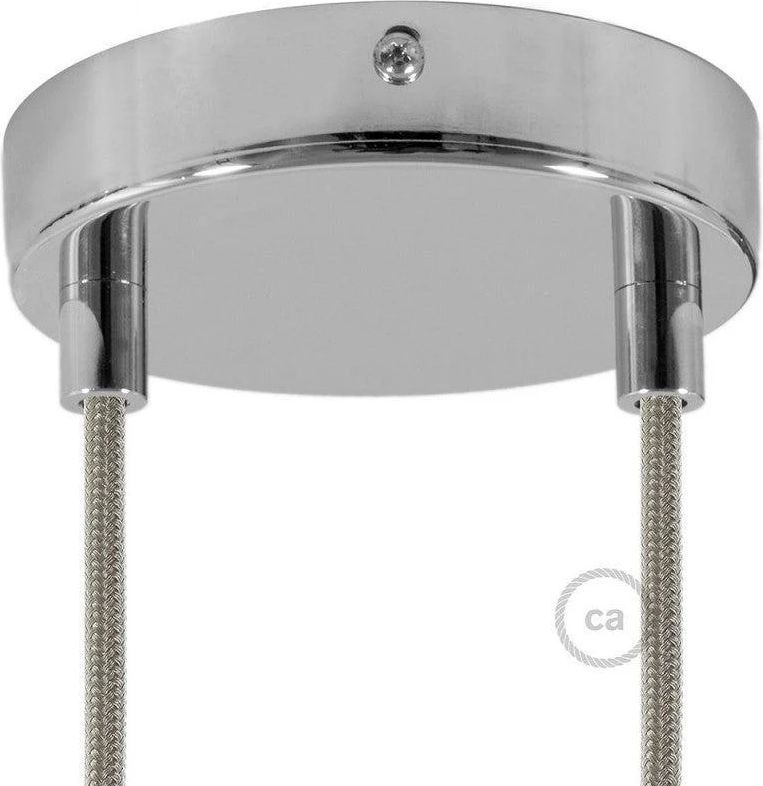 Creative Cables Roset Til 2 Lamper Cylinder Ø12 Klar Krom