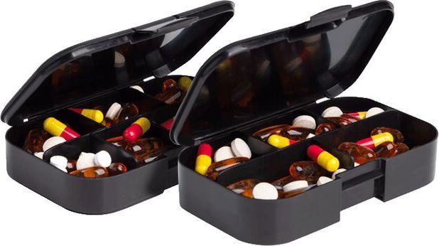 SmartShake - Pilleæske-organisator, 2-pakning - Sort