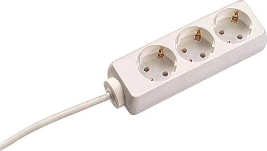 Stikdåse schuko 3r m. jord 1,5 m hvid