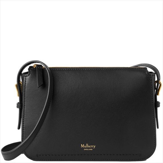 Mulberry Clovelly Pouch Black Micro Classic Grain