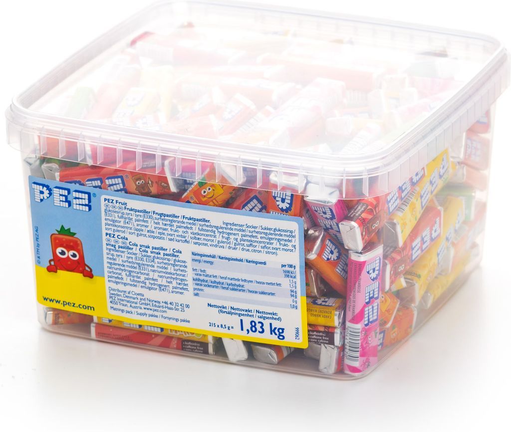 pez-pastiller bland-selv slik i kasser 1,8 kg