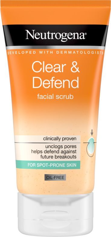 clear & defend facial scrub