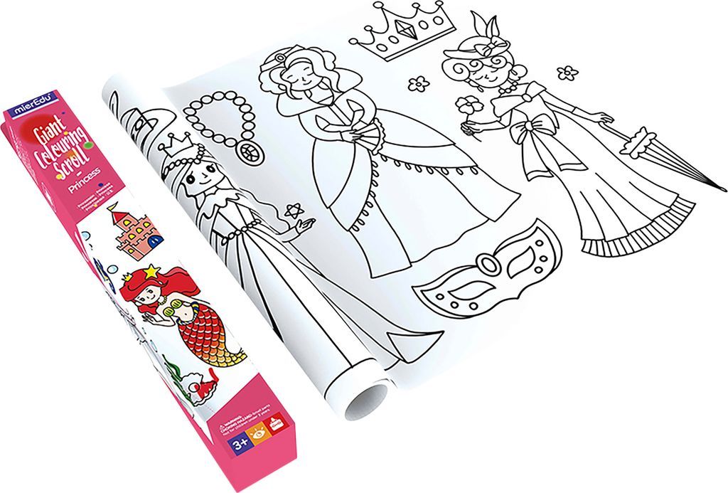 mierEdu Mieredu Kæmpebanner til Farvelægning - Prinsesser - Tegne & Male hos Magasin