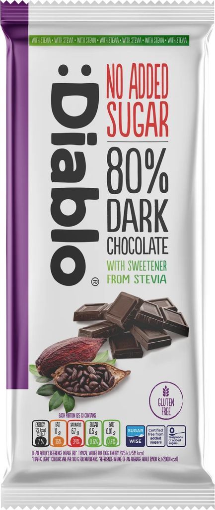 Diablo Dark Chocolate 80% with Stevia (Nas)