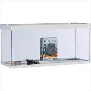 AkvaStabil element akvarie - 100 x 40 x 48 cm - sølv - med filter - varme og LED-lys - 180 liter