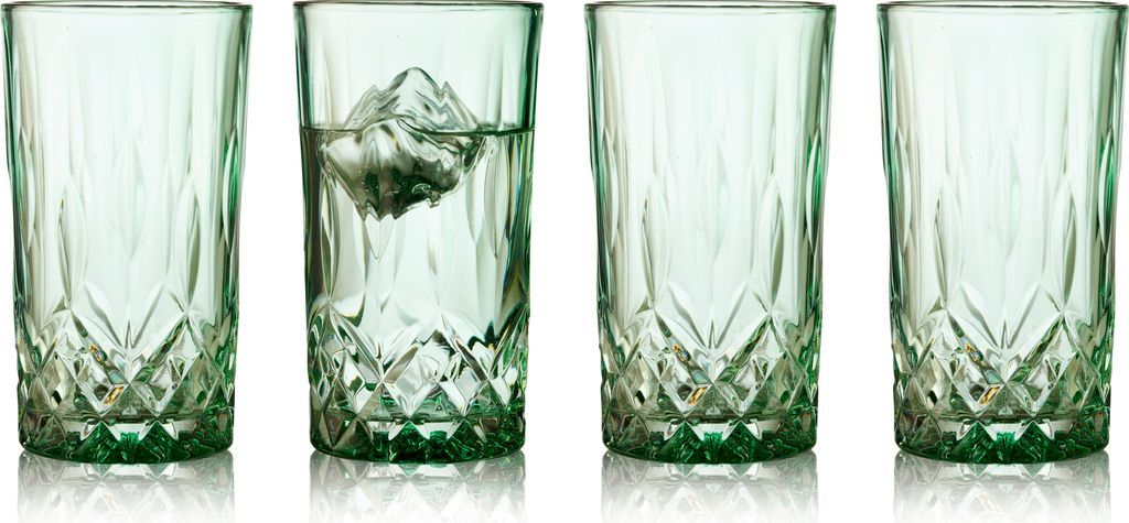 lyngby glas sorrento highball 38 cl 4 stk - grøn